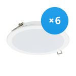 Voordeelpak 6x Philips LED Downlight DN065B Metaal Wit 19W 2000lm 110D - 830 Warm Wit | 225mm - Zaagmaat 200mm - IP20