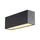 SLV Sitra L Up/Down Wandlamp Aluminium Grijs 24W 3060lm - 830-840 CCT | Buitenverlichting - IP65